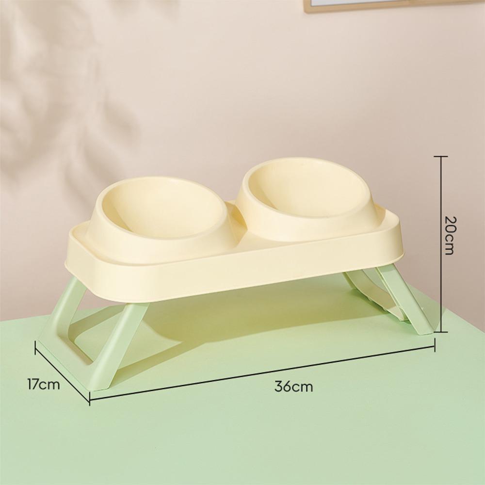 New Portable Pet Feeder 15° Elevated Stainless Steel Cat Bowl Non-Slip Base Foldable Dog Bowls for Dogs