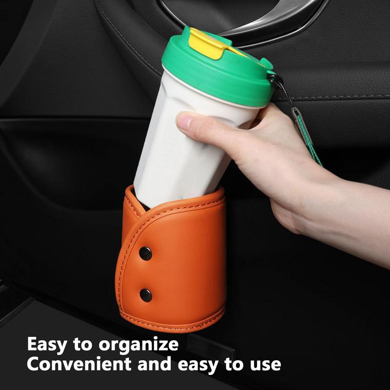 Multifunctional Leather Car Door Cup Holder Auto Drink Rack Storage Bin Back Seat Cup Holder Organizer Car Interior Accessories