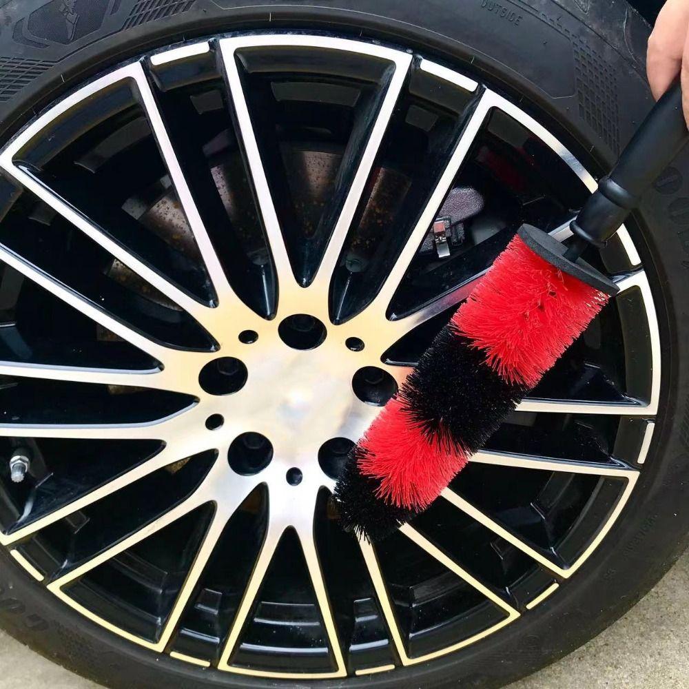 Detailing Design Auto Wheel Cleaning Brush Long Handle Rim Tire Detailing Brush Engine Cleaning