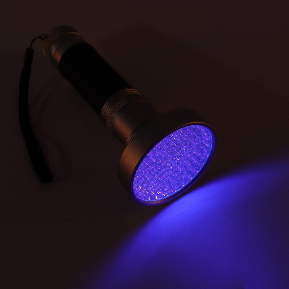 100LED UV Flashlight Fluorescent Detection Lamp for Cosmetic Mask Banknote Verification(black)
