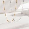 Chic Geometric Design Titanium Steel Choker Necklace In Luxurious Gold And Silver