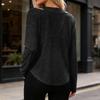 Women's Casual Long Sleeve Pullover Top Lightweight Breathable Soft Fabric Loose Fit Crew Neck Sweatshirt for Everyday Wear