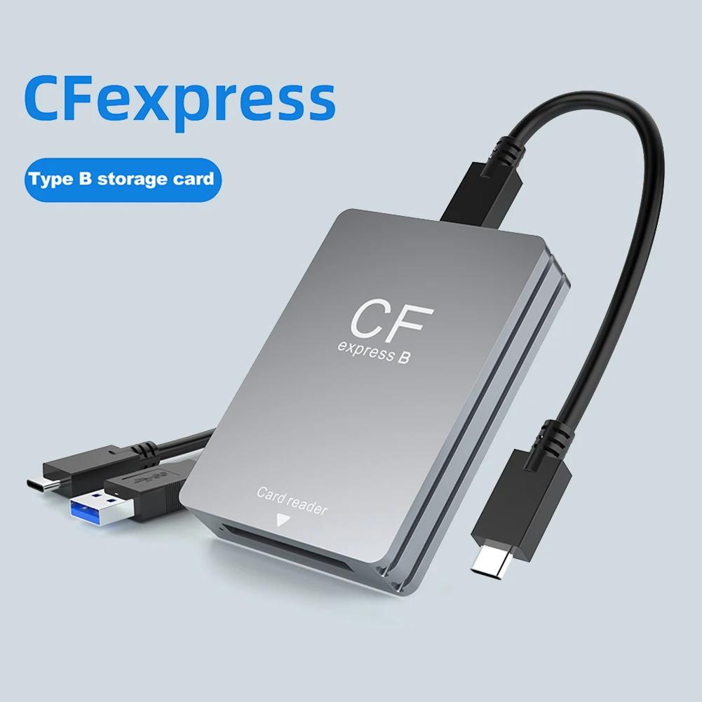 

2in1 CFexpress Type A B SD Card Reader CFexpress Reader Adapter USB 3.2 10Gbps Dual-Slot Support Android/Windows/Mac OS for SLR