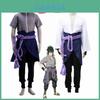 Wysokiej jakości kostium cosplay Naruto Uchiha Sasuke z zamkiem błyskawicznym Biały zestaw na Halloween