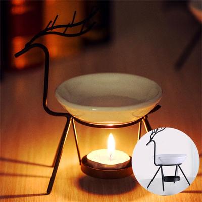 Quemador de incienso de hierro con ciervo, portavelas, incensario aromático, lámpara de aceite, quemador de Aroma, adornos de decoración del hogar para sala de estar
