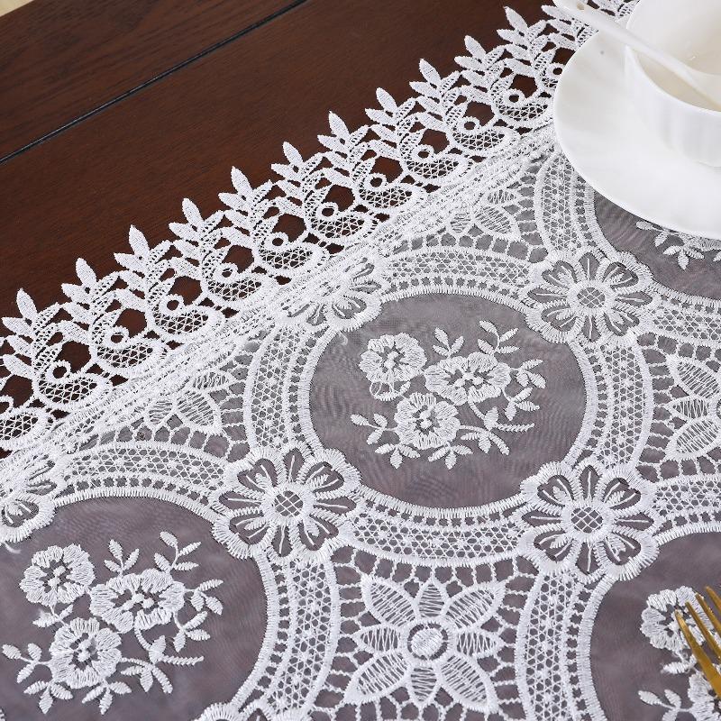

Скандинавская вышивка Жаккардовая Скатерть Кружевная Ажурная Деревенская Скатерти для Обеденного Стола Ткань для Защиты от Пыли для Стиральной Машины Кондиционера Холодильника 60*60cm 1pcs