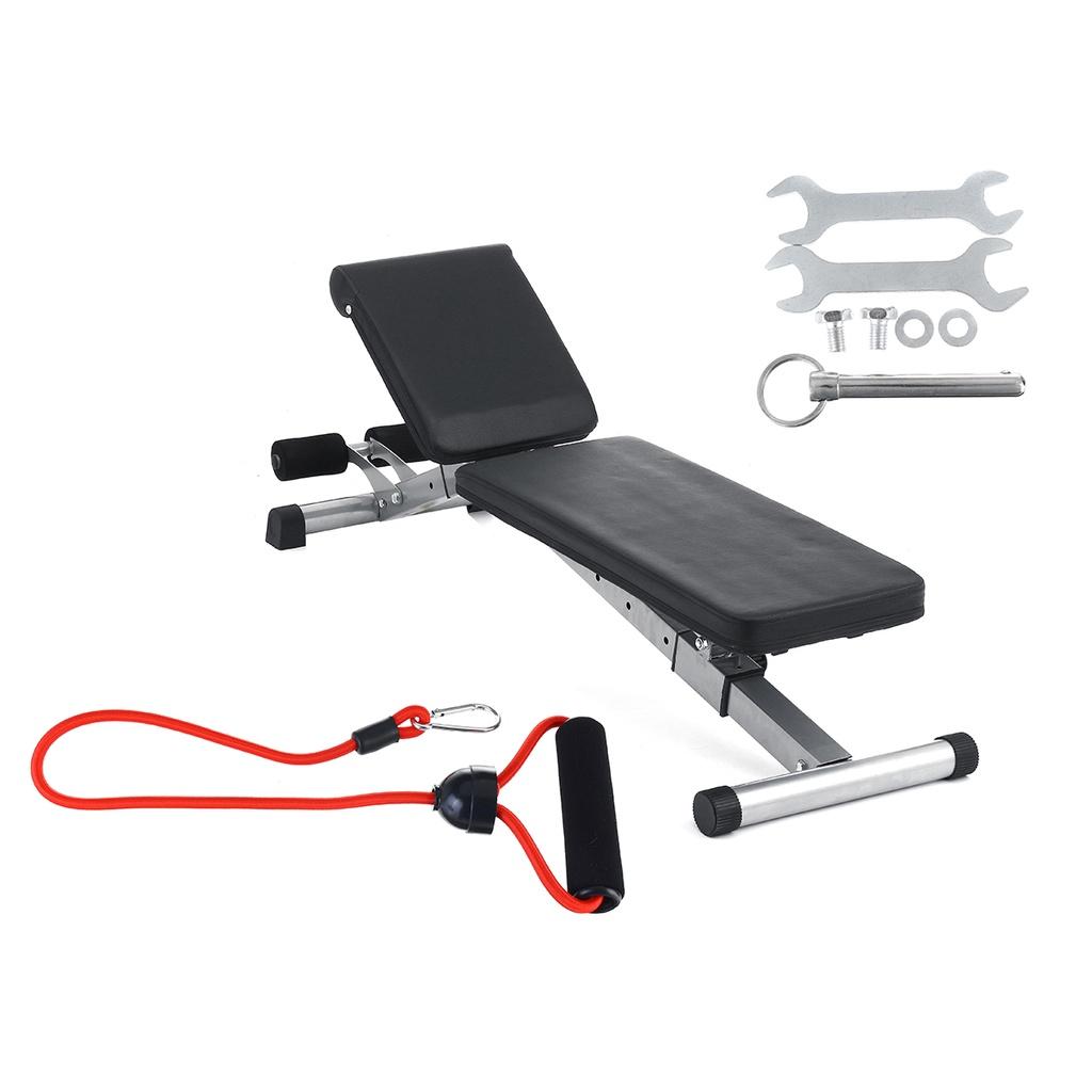 2 in 1 Adjustable Foldable Sit Up Ab Benches Bench Press Dumbbell Stool Board Multifunction Sit-ups Trainer Sports Equipment 82x27.5cm