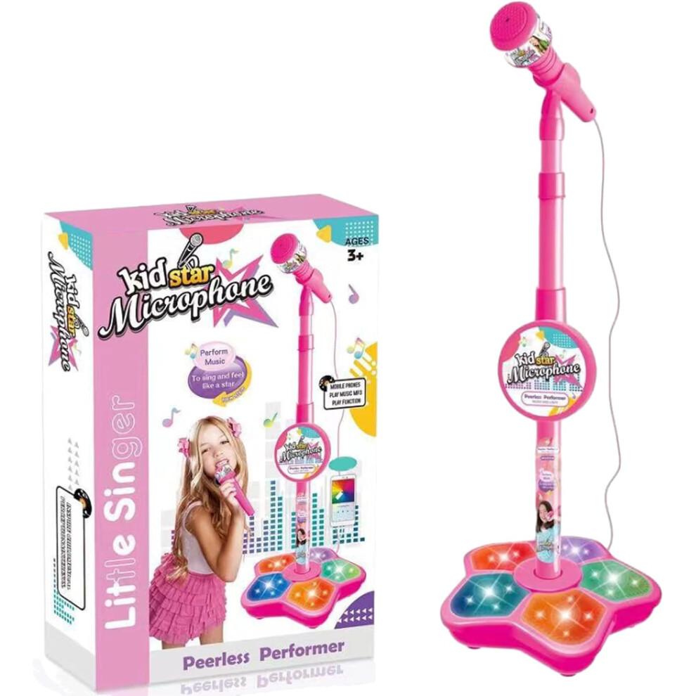 All-in-One Microphone Toy Karaoke Machine for Kids Stand Colourful Lights