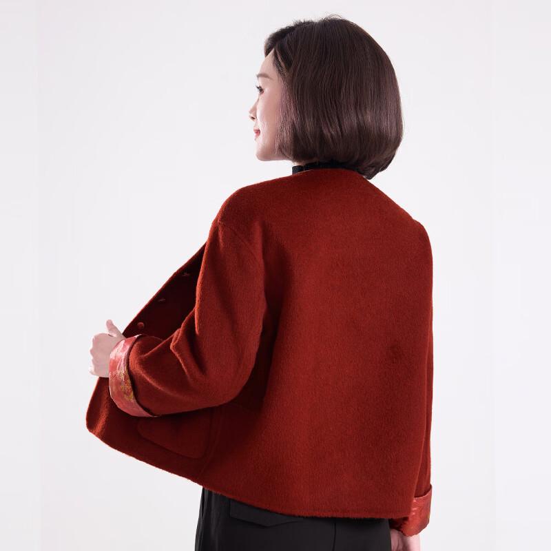Fengmao Women's 100% Wool Short Double-Faced Coat