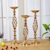 Golden Wrought Iron Vase and Candlestick Wedding Décor