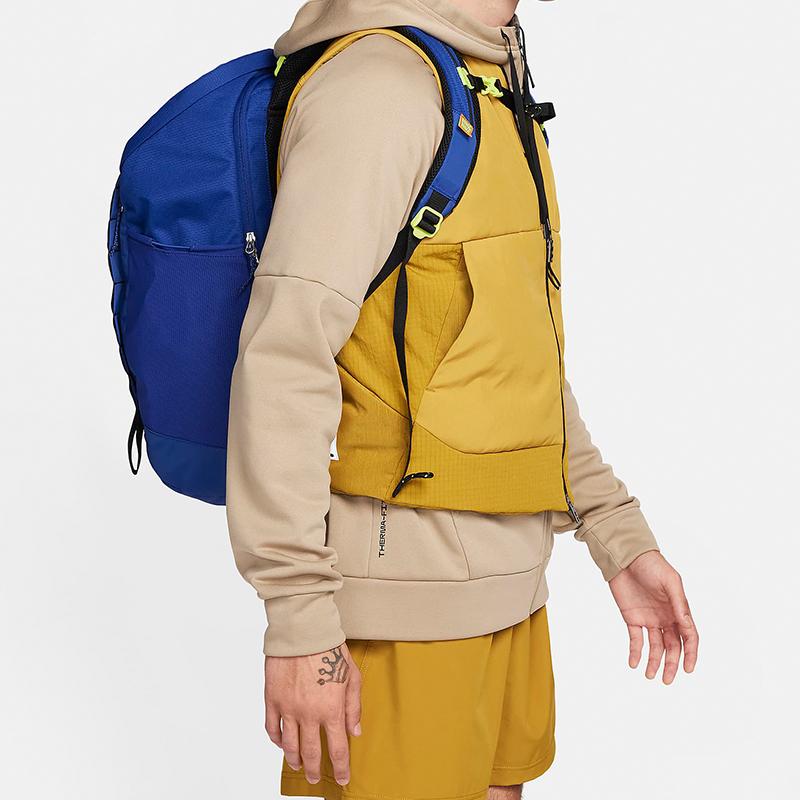 Nike Polyester Backpack Regular Unisex Dark Royal Blue & Black & Atomic Green Casual DJ9677-455