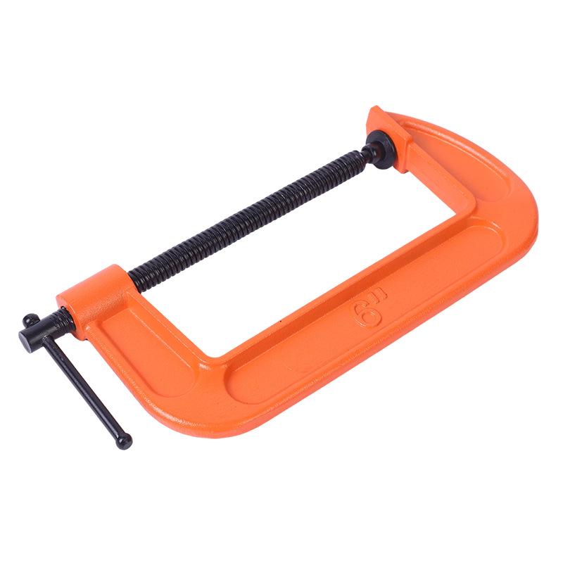 Heavy Duty Orange G-Clamp with Black Screw for Woodworking Jointing and Clamping