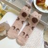 5Pairs Warm Coral Fleece Socks Plush Sleeping Socks Women Sweet Capybara Fleece Socks  Women