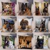 Home Decor German Shepherd Pillow Cover Sofa Cushion Pet Animal Polyester Printed Funda De Almohada