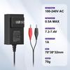 NASTIMA 6V LiFePO4 Battery Charger, 7.3V 1A Smart Charger for 6V Lithium Iron Phosphate Battery with Red and Black Clips and LED Indicator Light