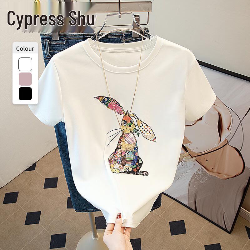 Sibaisha Women's Casual Loose Fit Round Neck Printed T-shirt