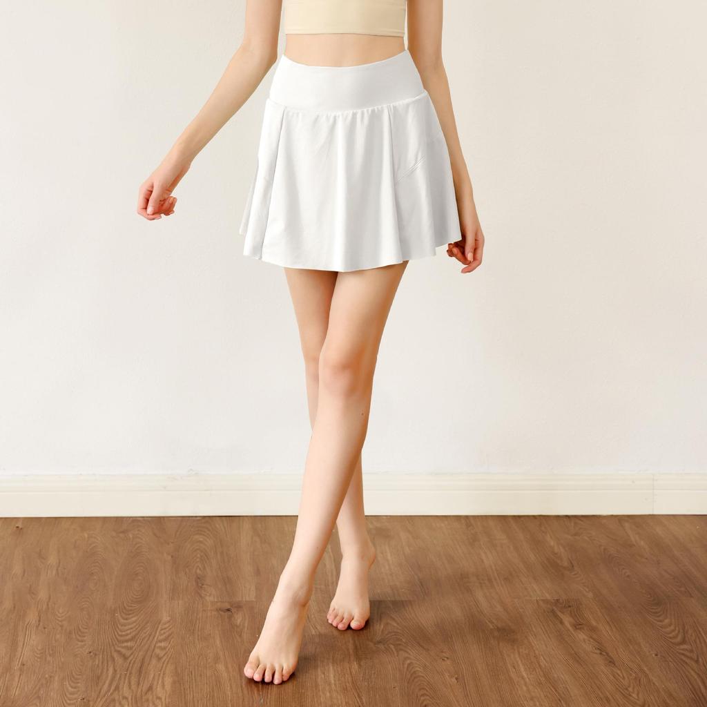 Women's Summer Quick-Dry Breathable Sports Skirt: Two-in-One Running, Yoga, Tennis Skirt with Hip-Covering, Anti-Exposure Design.