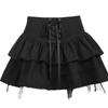 Mini Dress Black Cake Tummy Control Preppy Style A- Line Skirt High Waist Summer Heat Wave Women's Petite Chic Fashion