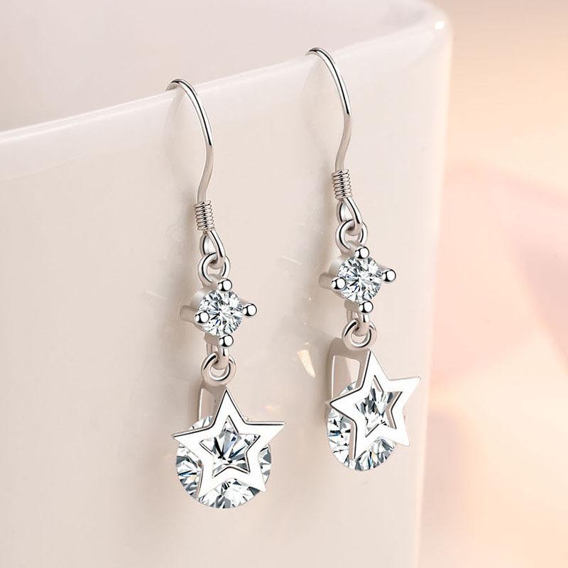 Ohrringe aus 925er Sterlingsilber für Damen, origineller Charme, doppelte Creolen mit Pavé-Zirkonia, feiner Verlobungs- und Jahrestagsschmuck, Geschenk 5355