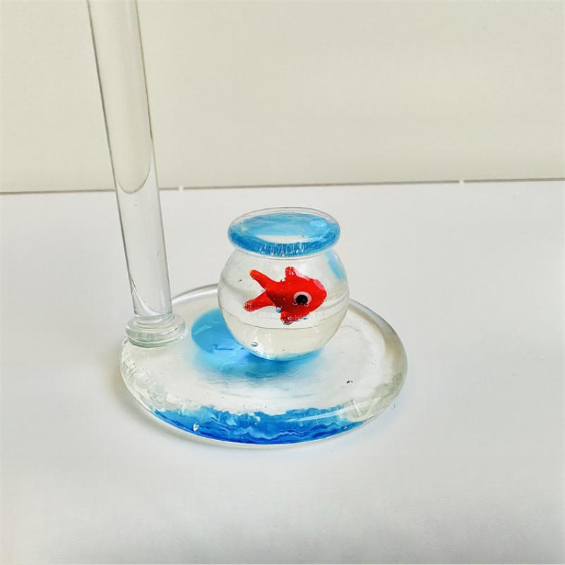Tischglas Wasserhahn Kleine Verzierung Geldsack Fisch Kätzchen Bad Niedlich Kreativ Handgefertigt Landschaft Handgefertigte Ornamente Kreativ Neu