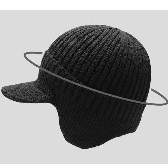 Knitted Winter Hat For Men With Warm Fleece Lining And Earflap Protection For Outdoor Activities