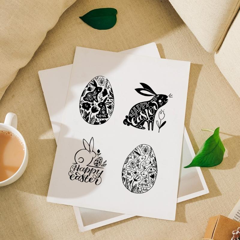 Easter Rabbit Clear Silicone Stamp for DIY Invitation Card Scrapbooking Paper Craft Rubber Stamp Handmade Journaling