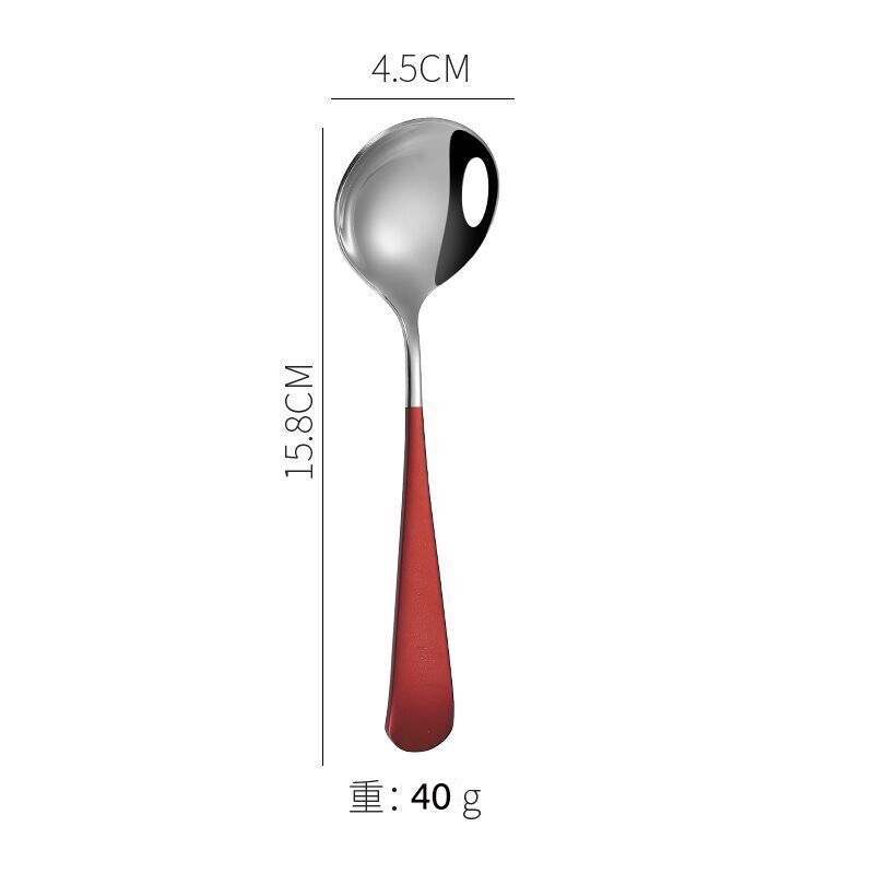 1Pc Round Stainless Steel Soup Spoon 16cm Dishwasher Safe Coffee Dessert Stirring Spoon for Home Kitchen