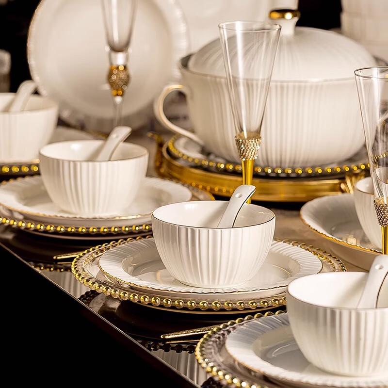 Maud Lanca Nordic Light Luxury 46-Piece Ceramic Dinnerware Set