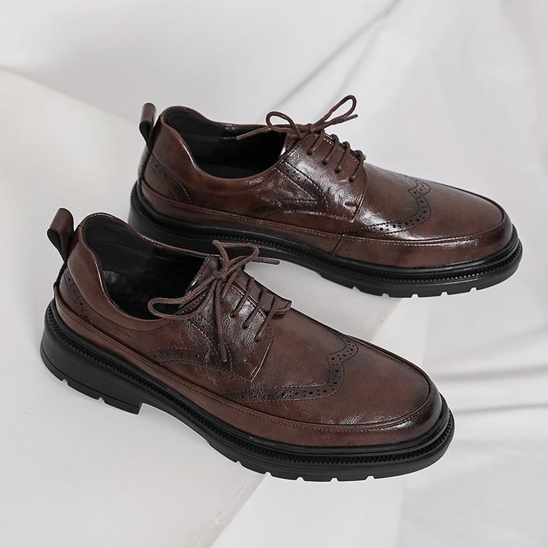 

Мужская обувь модная повседневная кожаная обувь тренд внешней торговли Брок резная кожаная обувь на шнуровке обувь жениха для свадьбы деловая обувь для платья 44 коричневый