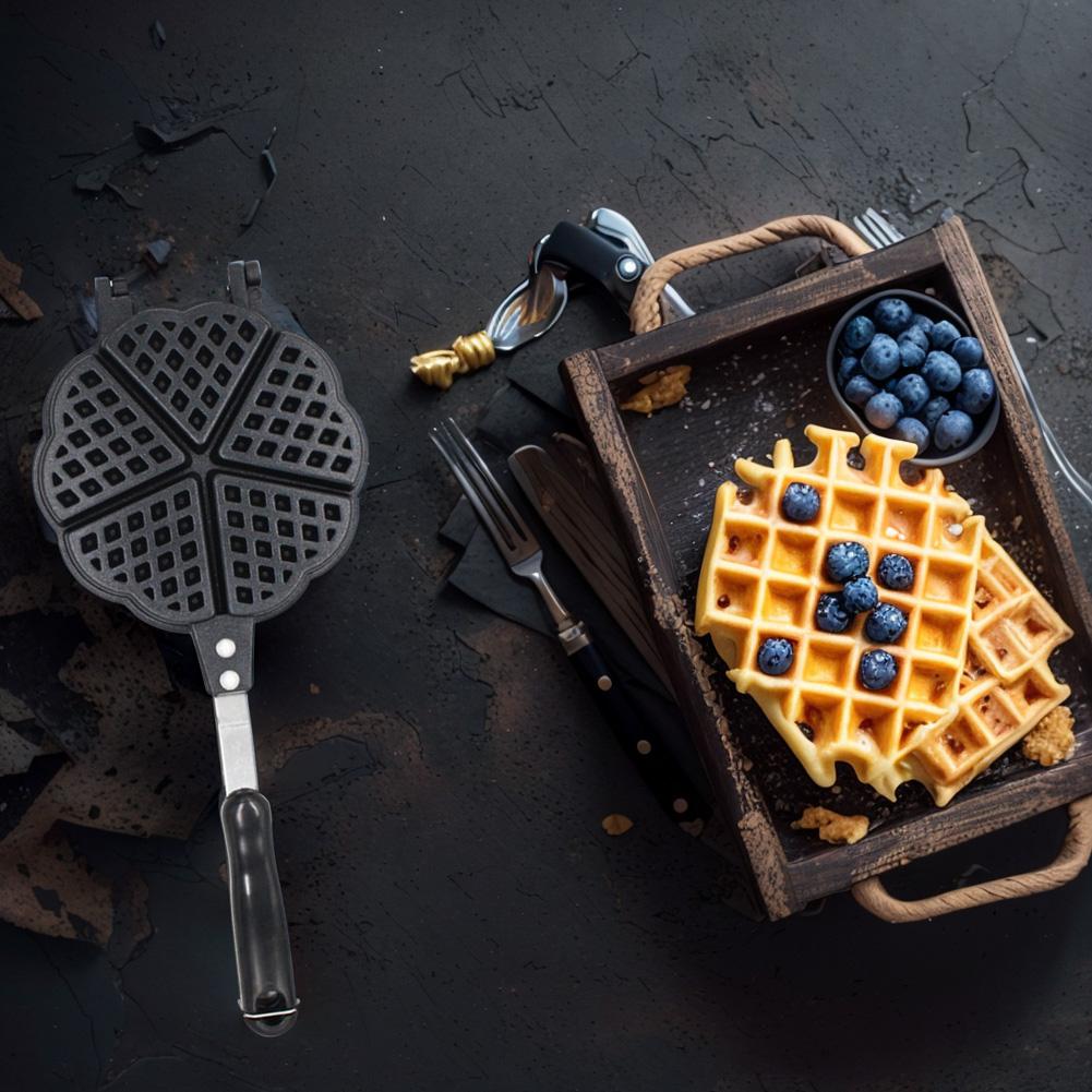 Waffle Maker Pan Non-Stick Aluminum Alloy Sandwich Toaster Breakfast Frying Pan Sandwich Toaster Maker Eggette Breakfast Machine