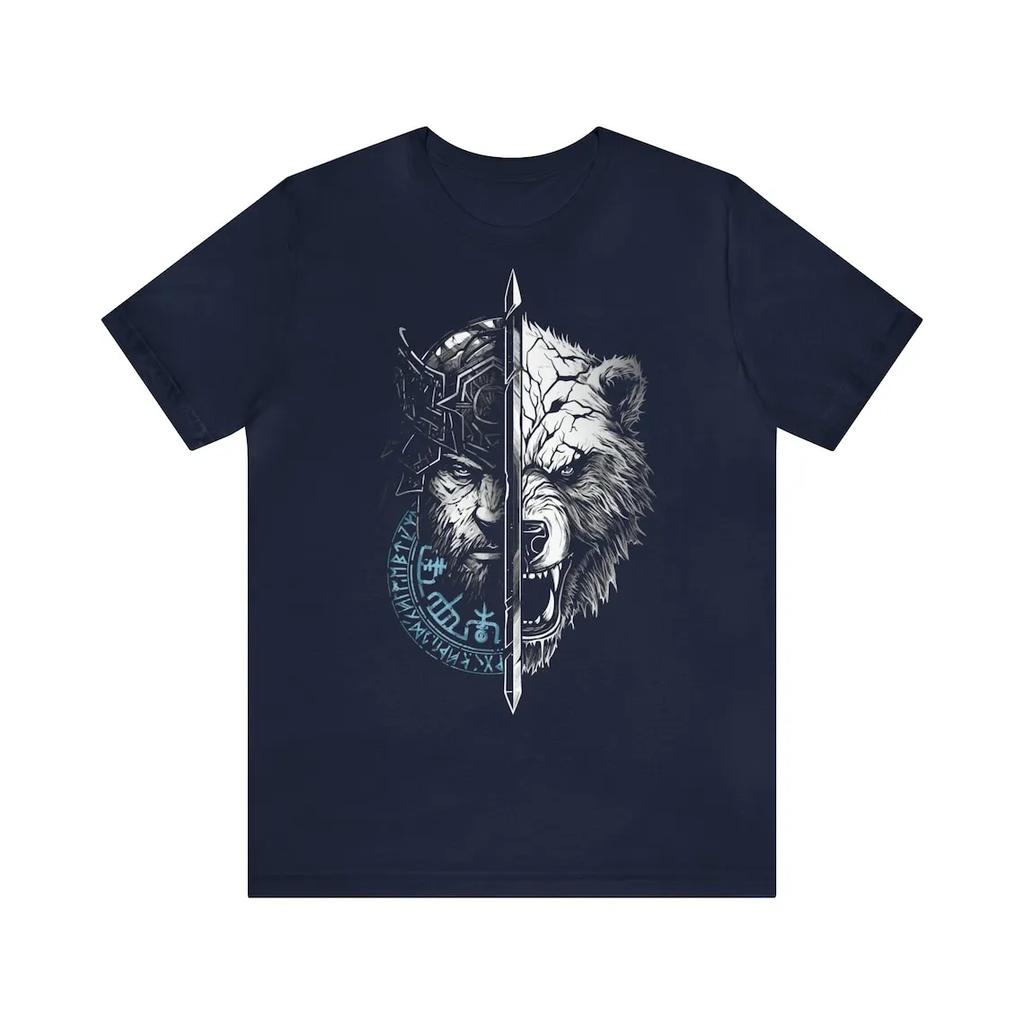 Berserk Bear Warrior S Runes Nordic Compass Valhalla TShirt 100 Cotton ONeck Short Sleeve Casual Unisexs Tshirt Size S3XL