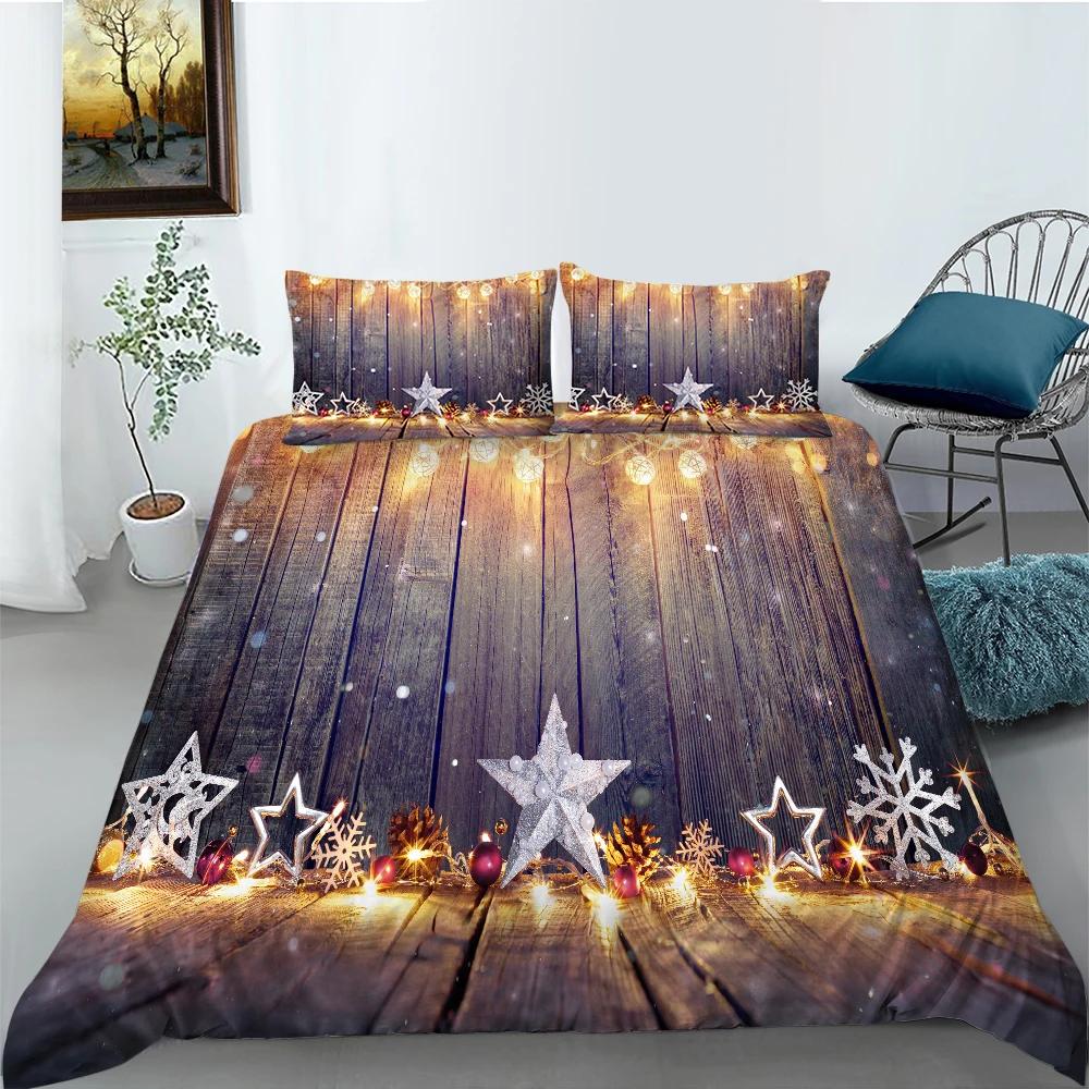 Christmas Stockings Duvet Cover Print Fireplace Polyester For Kids Boy Girl Christmas Present Christmas Element Theme Room Decor