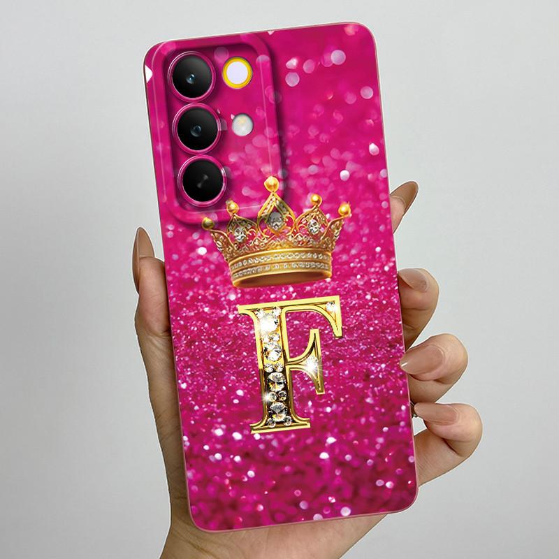For Realme C85 Pro 2025 Crown Initial Letter Couple Phone Case RealmeC85 Pro 4G RMX5555 Soft Silicone TPU Lens Protective Casing