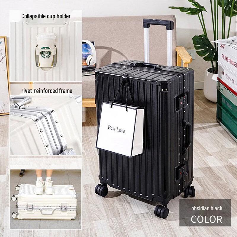 Li Shen Aluminum Frame Luggage with Cup Holder