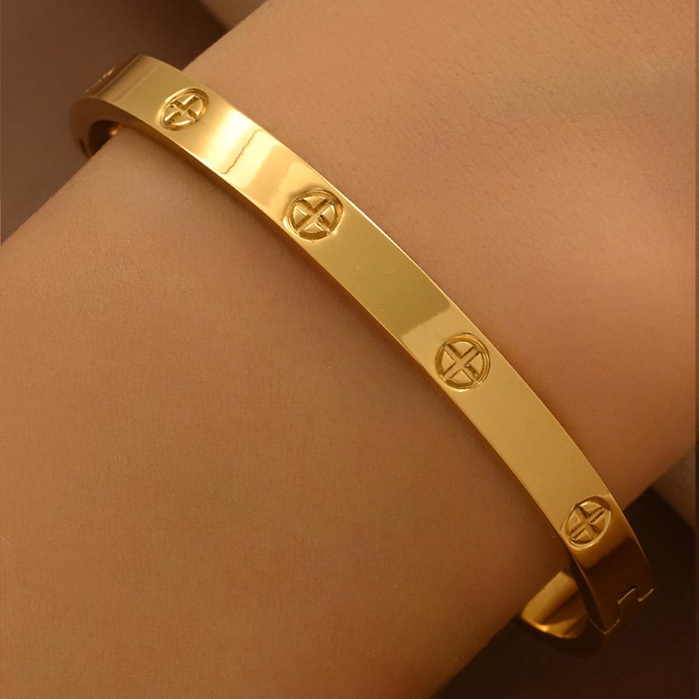 Elegantes Zirkonarmband - Weißer Titanstahl für Damen