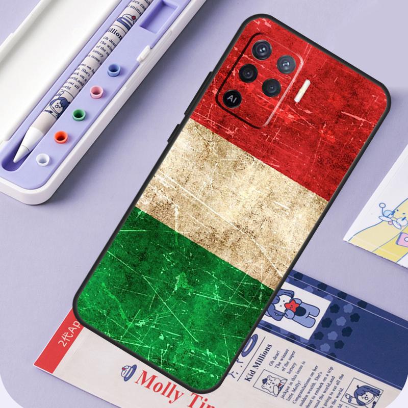Italian Italy Flag For Oppo A40 A60 A80 A94 A74 A54 A15 A18 A38 A58 A78 A98 A16 A76 A96 A57 A17 A77 A5 Pro Case