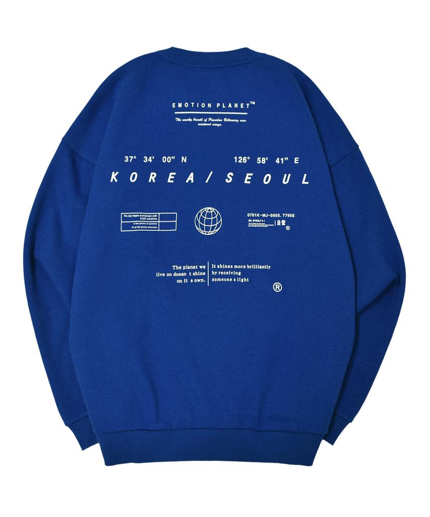 EMOTION PLANET In The Area Brushed Fleece Sweatshirt (Blue)
