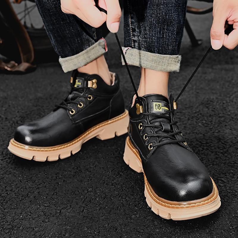 Fashion Genuine leather Men's autumn and winter shoes Retro and high-quality luxury styles Office or leisure business Outdoor daily