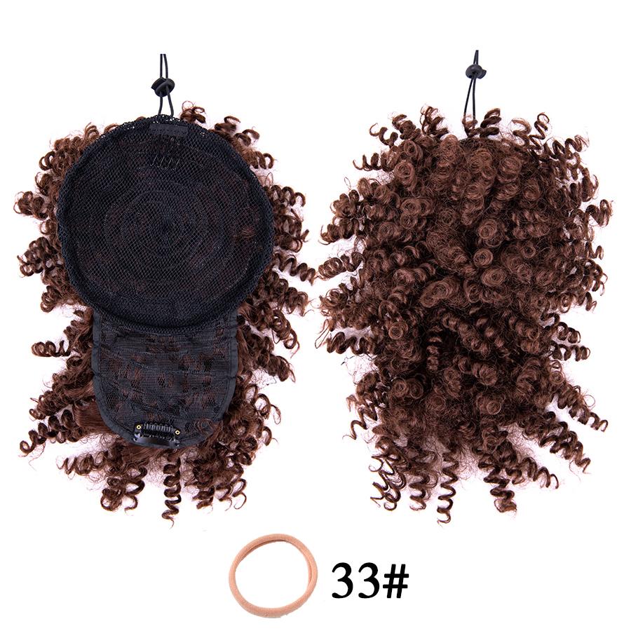 Clip per capelli ricci con frangia finta Pezzo sintetico di estensione dei capelli marrone nero per estensioni dei capelli con frangia di capelli ricci