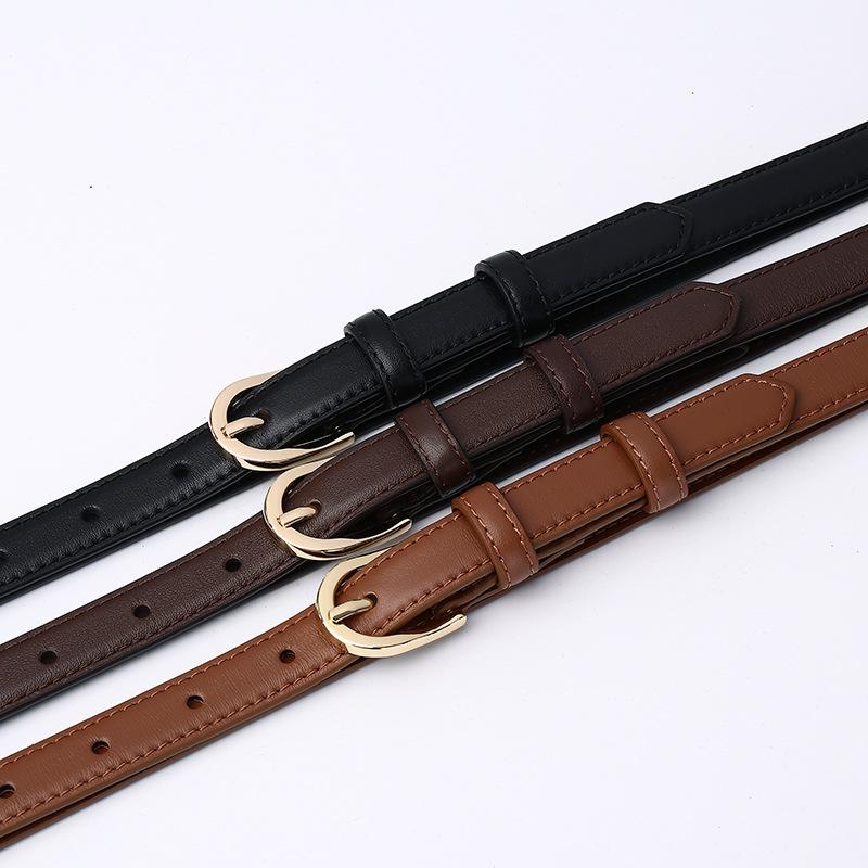 Stylish And Simple, Light Luxury And Versatile, High-End Leather Belt For Women, Korean Version Decorative Thin Belt With Skirt Belt For Women
