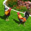 2PCS Chicken Sculpture Ornamental Chicken Fence Sculpture Garden Decorations Weatherproof for Garden Patio Backyard Decoration