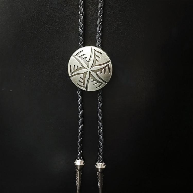Retro Five Pointed Star Bolo Tie for Men Western Styles Necktie Collar Pendant Rodeos Rope Tie Necklace for Formal Event