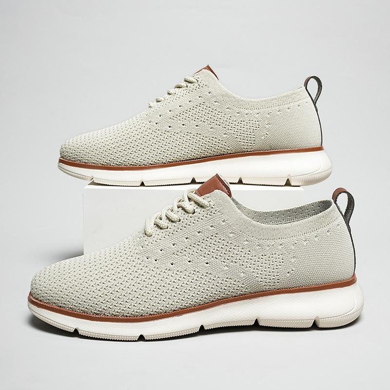 Men's shoes fly-woven breathable mesh casual lightweight sports large size men's sports casual shoes