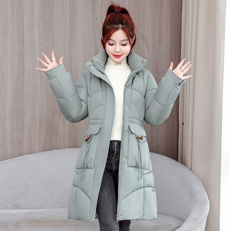 Thick Warm Winter Women Long Cotton Coat Slim Fit Fashion Padded Jacket Outfit