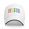Rainbow Hearts Horizontal Stripes Baseball Cap Luxury Cap Hat Unisex Luxury Military Cap Unisex Vintage Unisexs Hats Womens