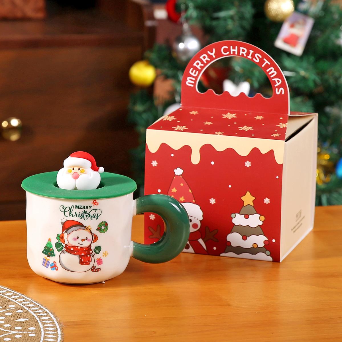 

Christmas gift ceramic mug cartoon creative small gift household water cup souvenir couple Christmas cup 301-400ml