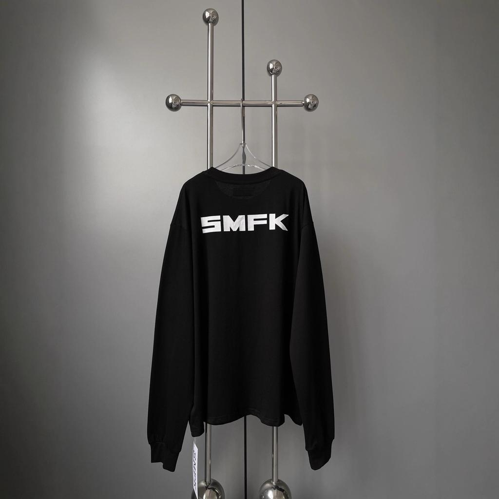 SMFK Black Magnolia Oversized Long-Sleeve Cotton Sweatshirt – Autumn/Winter Edition