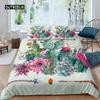 Cactus Duvet Cover Set King Size Hand Painted Style Bedding Set Nature Art Prints Comforter Cover Green Plant Cactus Quilt Cover