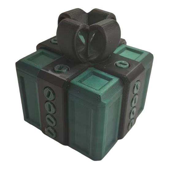 

Набридлива подарункова коробка з 3D-друком із гвинтами. Барвиста квадратна головоломка 6cm зелений/чорний