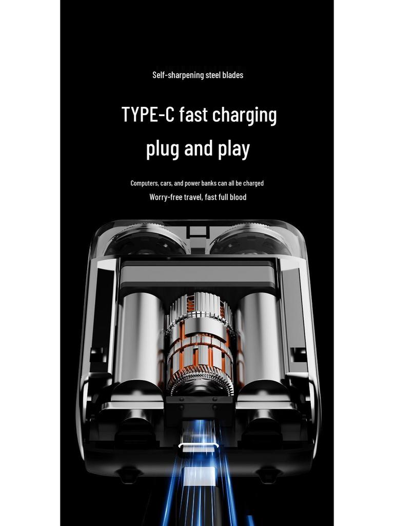 Official Men's Rechargeable Portable Mini Electric Shaver - Washable for Home and Car Use